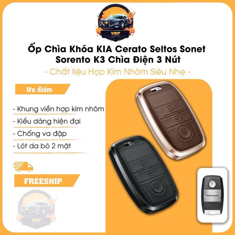 Vỏ Ốp Bảo Vệ Chìa Khóa Xe KIA sedona,Soluto, Seltos, Sonet, Cerato, Sorento, Rondo... Bằng Hợp Kim Cao Cấp( chìa điên) Móc Khoá Móc Khóa nội thất