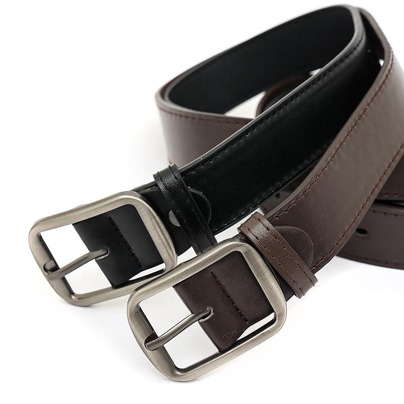 Simple High-end Sense Belt Women's Korean-style New All-match Jeans Decorative Belt Male Student Trouser Belt Matte Silver 3