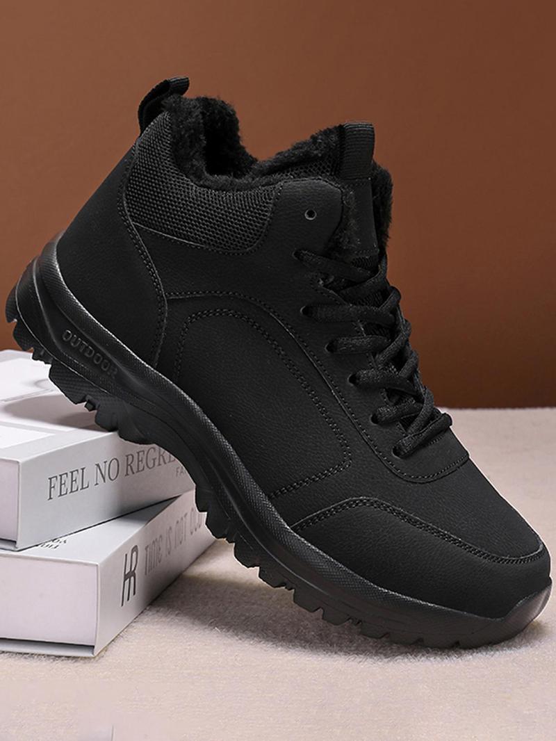 Product Introduction of Men's Winter Warm Thermal Lined Hiking Shoes, Casual Sporty Outdoor Walking Shoes, Male All-match Shoes for Daily Wear 8