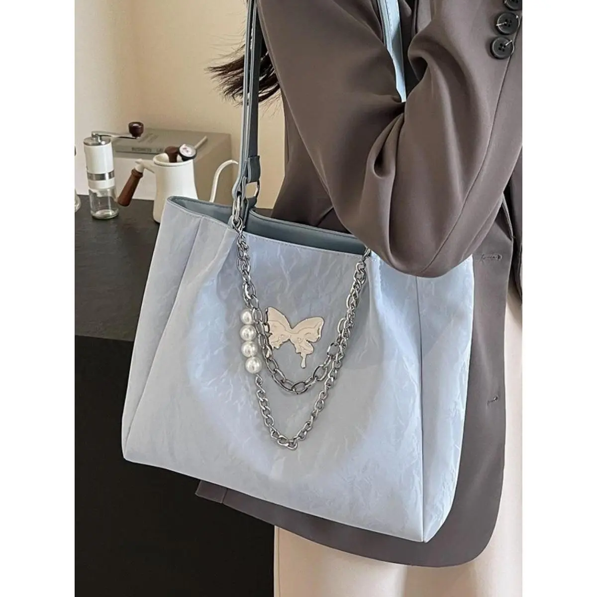 Túi Tote Sức Chứa Lớn, Túi Nữ, Phổ Biến Mới 2024, Túi Đeo Vai Dễ Phối Đồ Mùa Hè, Thích Hợp Cho Sinh Viên Đại Học, Túi Đi Học, Năm Nay