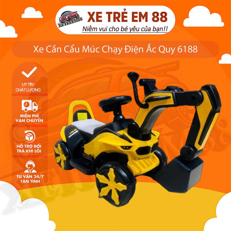 Mã 018 Xe Cần Cẩu Múc Chạy Điện Có Chân Ga Kèm Sạc 6188A Cho Bé Đồ Chơi Toys