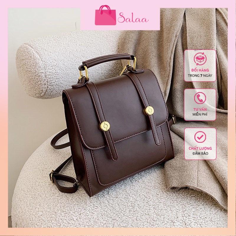 Túi Balo Mang Được 2 Kiểu Balo Đeo Chéo Nữ Xinh Đep Phong Cách Vintage Da Trơn Căp Ulzzang Học Sinh Salaa Store