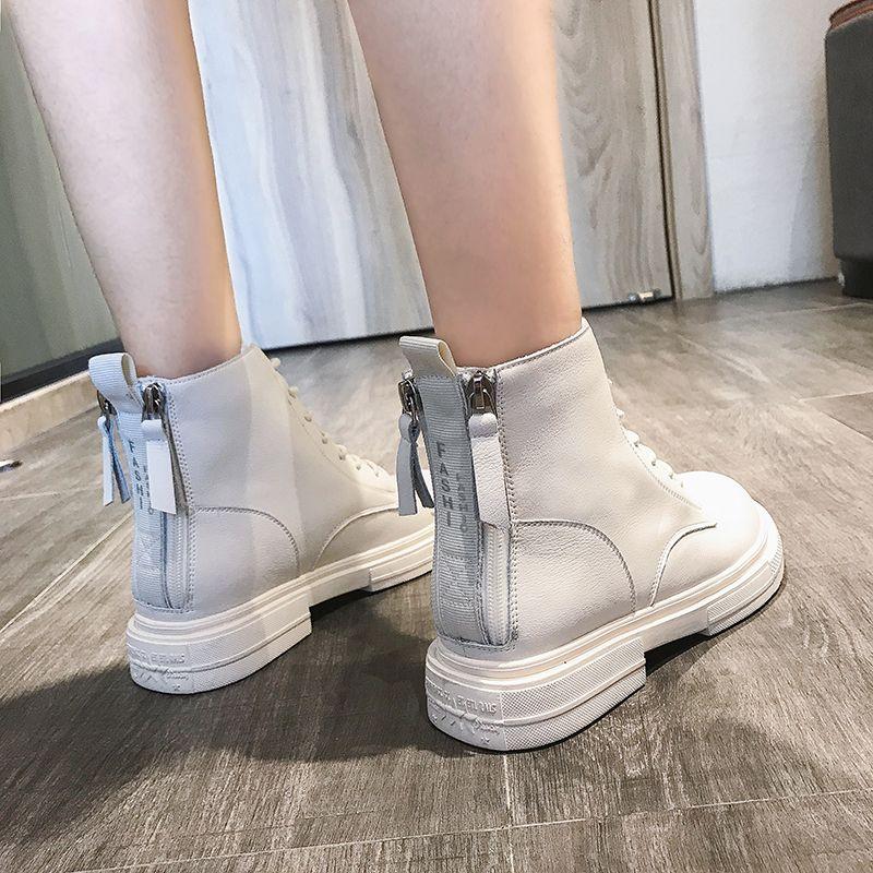 Bốt Nữ, Phong Cách Anh Quốc, Bộ Sưu Tập Thu Đông, Bốt Đi Xe Máy, Dễ Phối Đồ, Bốt Ngắn, Phần Lưng Có Khóa Kéo, Bốt Đi Tuyết, Lót Lông Cừu, Hàng Mới Về Năm 2024 Shoes GiàY 4