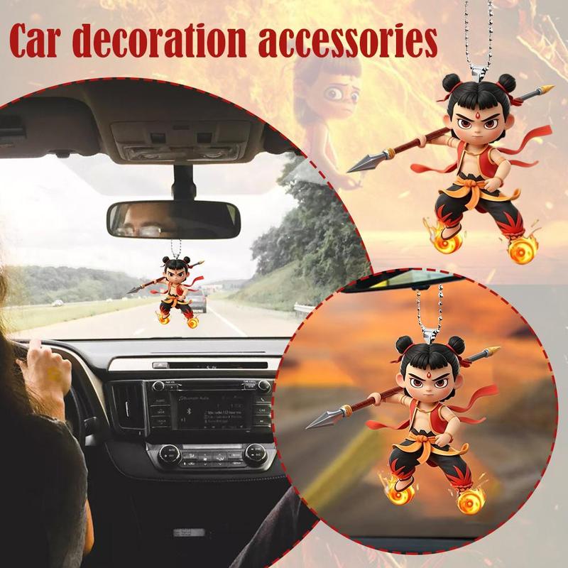 Product Introduction of Nezha 2 Anime Character Design Car Interior Cartoon Rearview Mirror Decoration 15