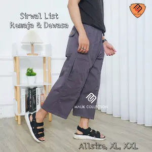 Sirwal MALIK Celana Sirwal  ikhwan muslim List Dewasa Basic 7/8 Celana Sirwal Pria Panjang Cingkrang