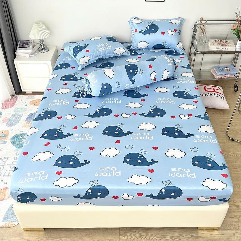 Bộ ga giường 4 món REE Bedding R418 chất thun lạnh đủ size drap trải nệm 1m2 1m4 1m6 1m8 2m