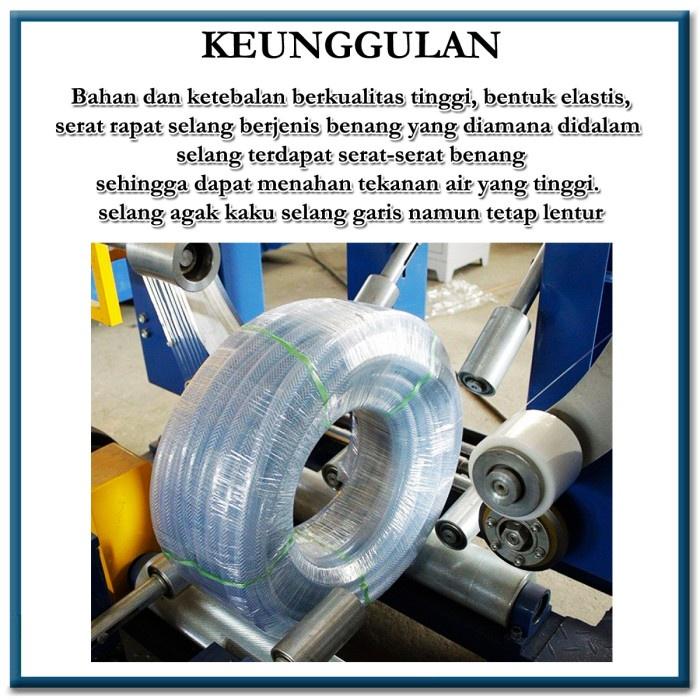 SELANG AIR 5 METER 1 ROL 1/2 5/8 3/4 1 INCH SERAT BENANG TRANSPARANT SELANG TAMAN ALAT CUCI MOTOR MOBIL COD 1