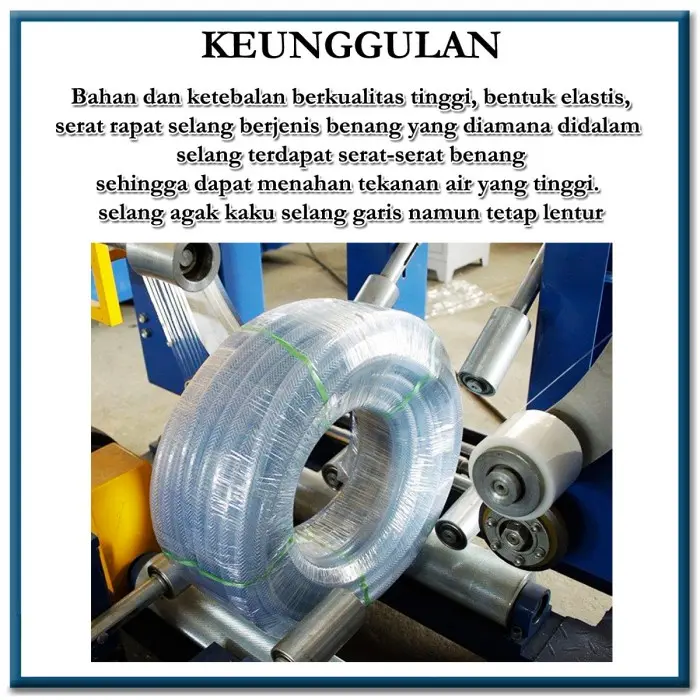 SELANG AIR 5 METER 1 ROL 1/2 5/8 3/4 1 INCH SERAT BENANG TRANSPARANT SELANG TAMAN ALAT CUCI MOTOR MOBIL COD 1
