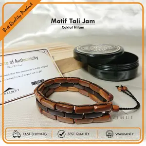 Gelang Kaukah Original Bersertifikat / Gelang Kokka asli motif Tali Jam Hadiah Kayu