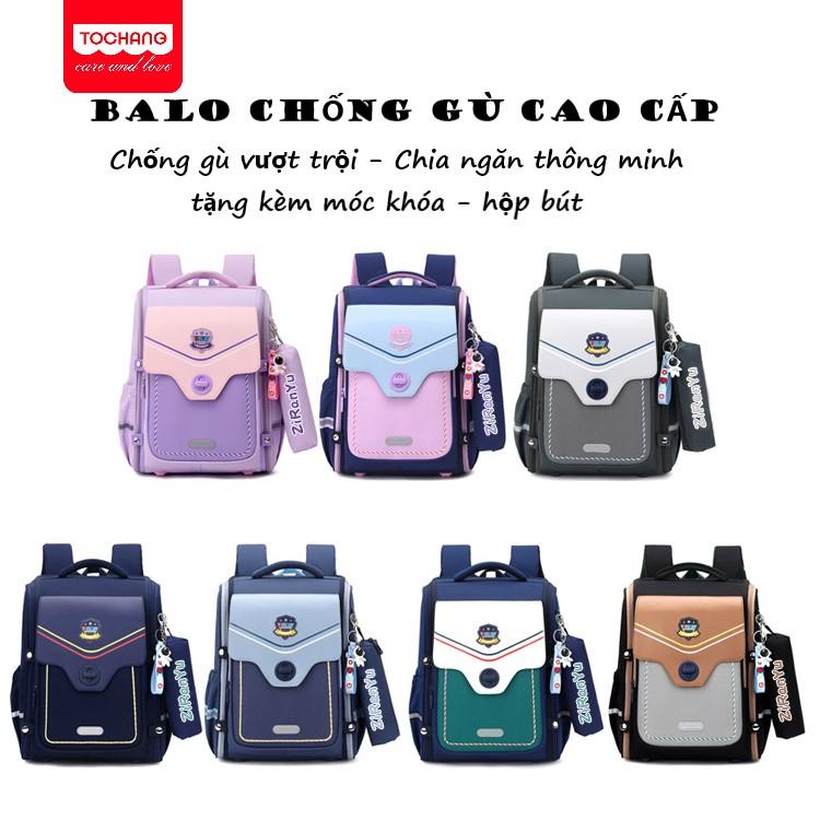 Balo chống gù đi học cấp 1 cặp sách học sinh nữ ba lo cho di hoc nam TOCHANG (ZIRANU)