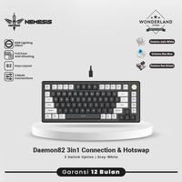 Gambar NYK Nemesis Daemon82 Gaming Keyboard 3in1 Connection Hotswap 5pin MKN09 - Grey-White, Blue Switch dari Wonderland Store Kota Malang 1 Tokopedia