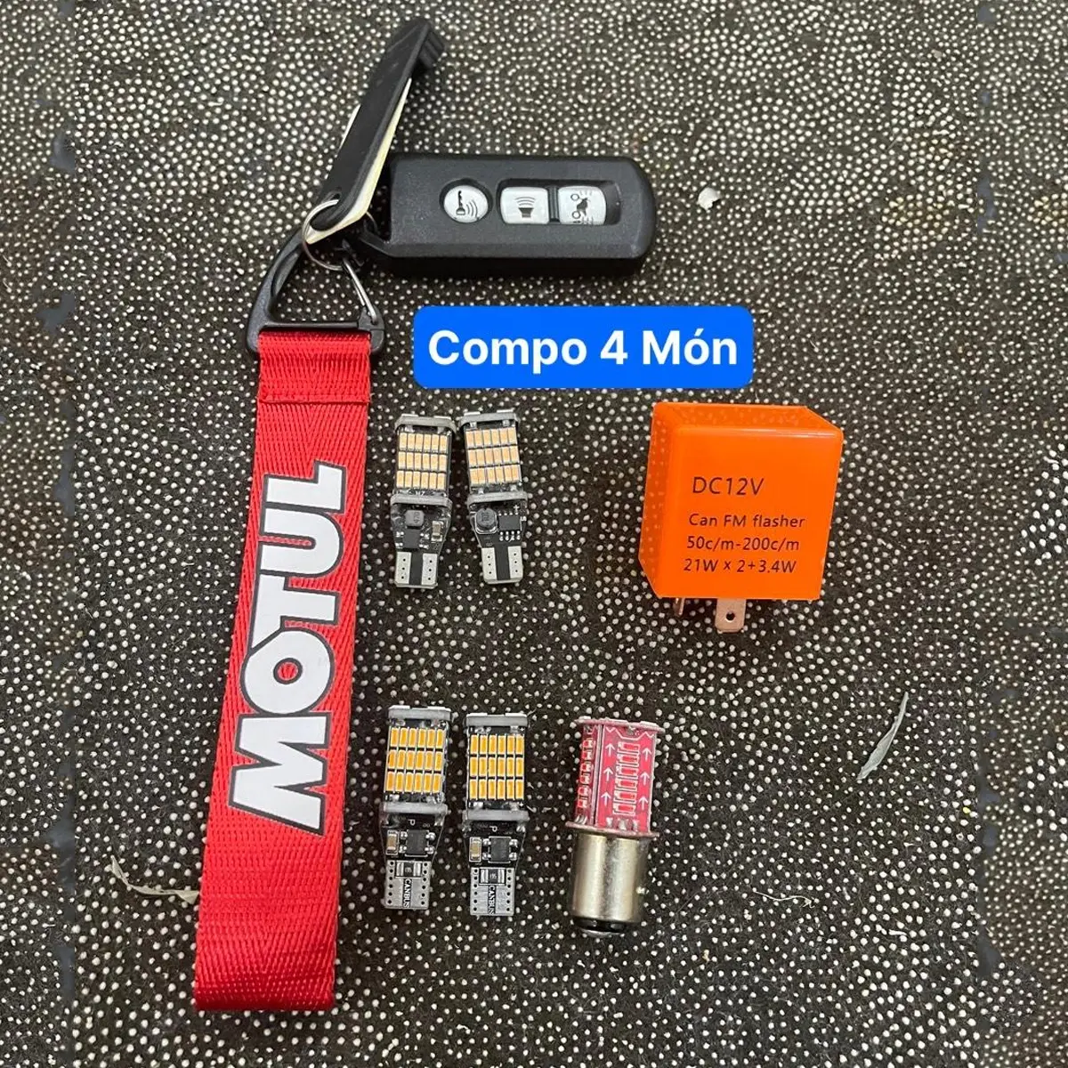 ComBO 4 Món Xn T15 - Chớp - Móc Dây - Hậu - Phụ Kiện Xe Máy Phụ Tùng