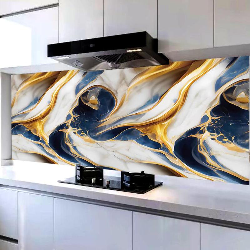 Marble Pattern Wallpaper, Self-adhesive Wallpaper, Waterproof Wall Decal, Easily Removable Self-adhesive Wallpaper for Kitchen Countertop Bathroom 2