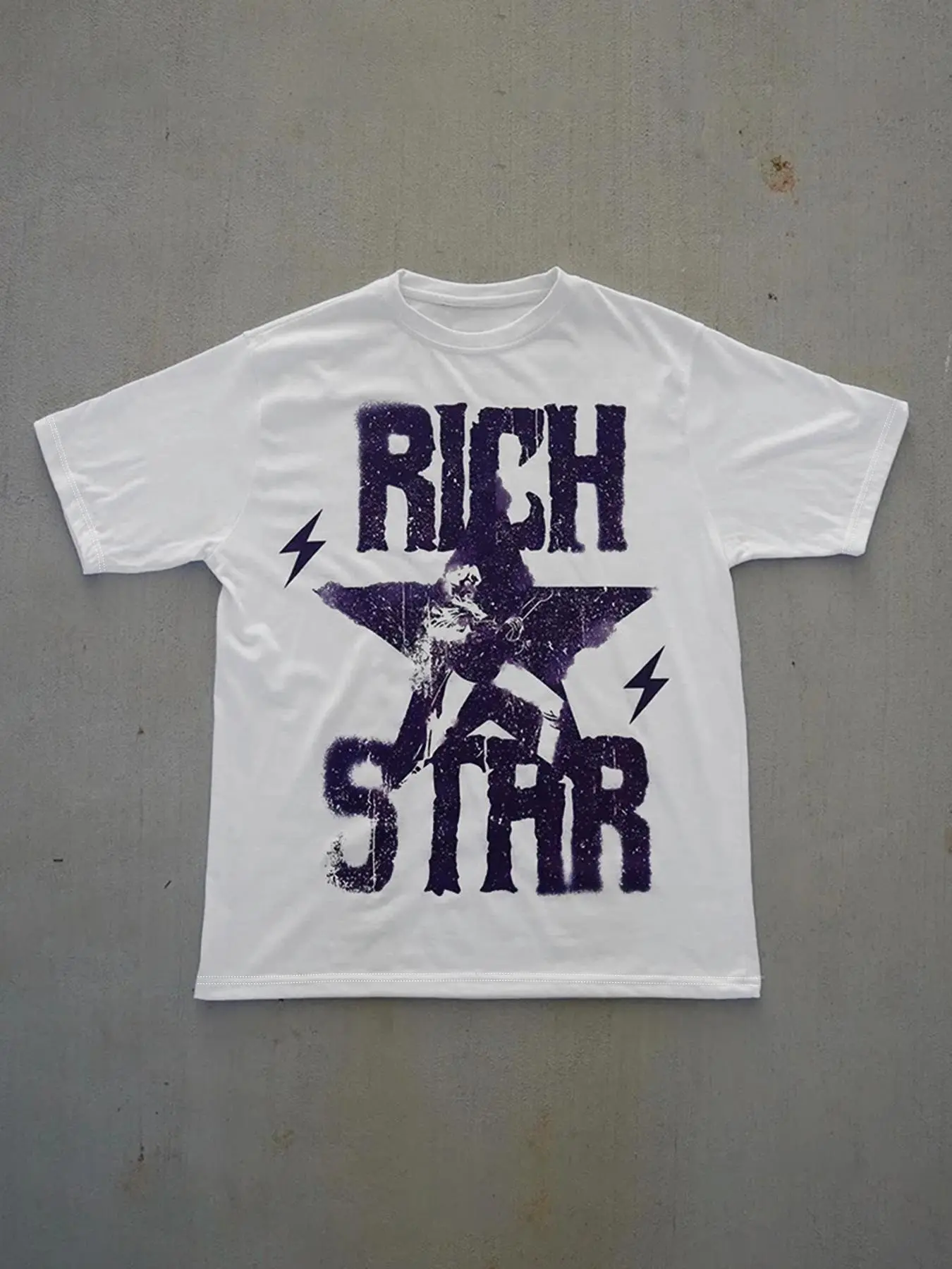 Men's Letter & Star Print Round Neck Graphic Tee, Regular Fit Casual Short Sleeve T-shirt for Summer, Men's Top for Daily Wear