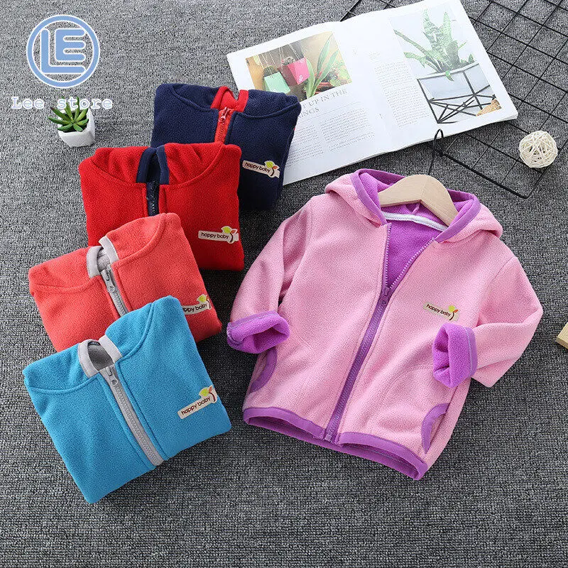LS - hoodie kanak-kanak, jaket lengan panjang, gaya Korea, baju peluh bulu kutub