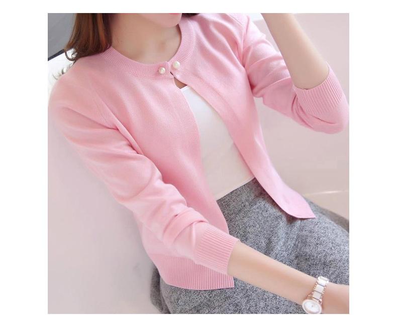 Product Introduction of Knitted Cardigan Short Sunscreen Shawl Thin Coat Spring and Summer Women's Clothing Sweater Long Sleeve Air Conditioning Shirt Knitwear Womenswear Basic Knitting Tops 10