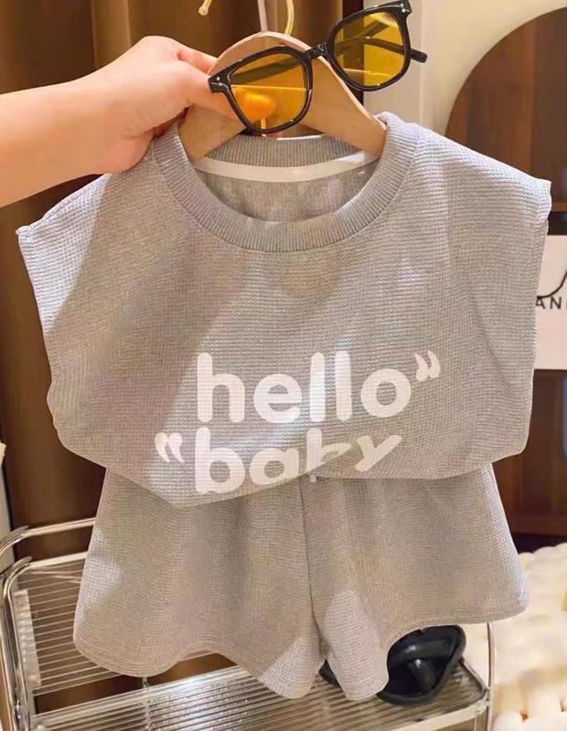 COMBO 3 Bộ đồ 3 lỗ bé gái mẫu HELLO BABY sz9-38kg chất su co dãn 4 chiều quần áo bé gái mùa hè 4