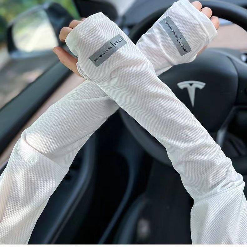Product Introduction of Ống Găng Tay Dài Chống Nắng Nam Women Trơn Găng Tay Vải Polyester Chống Tia UV Siêu Co Dãn Thoáng Mát 0