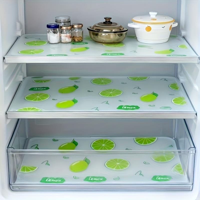 Bộ 4 Tấm Lót Tủ Lạnh Chống Thấm Nước, Chống Ẩm, Chống Trượt, Có Thể Giặt, Tái Sử Dụng, Chất Liệu EVA, Họa Tiết Chanh Độc Đáo, Phù Hợp Cho Tủ Lạnh và Trang Trí Nhà Bếp, Lót Tủ Lạnh, Lót Ngăn Kéo, Lót Tủ Giày, Lót Tủ