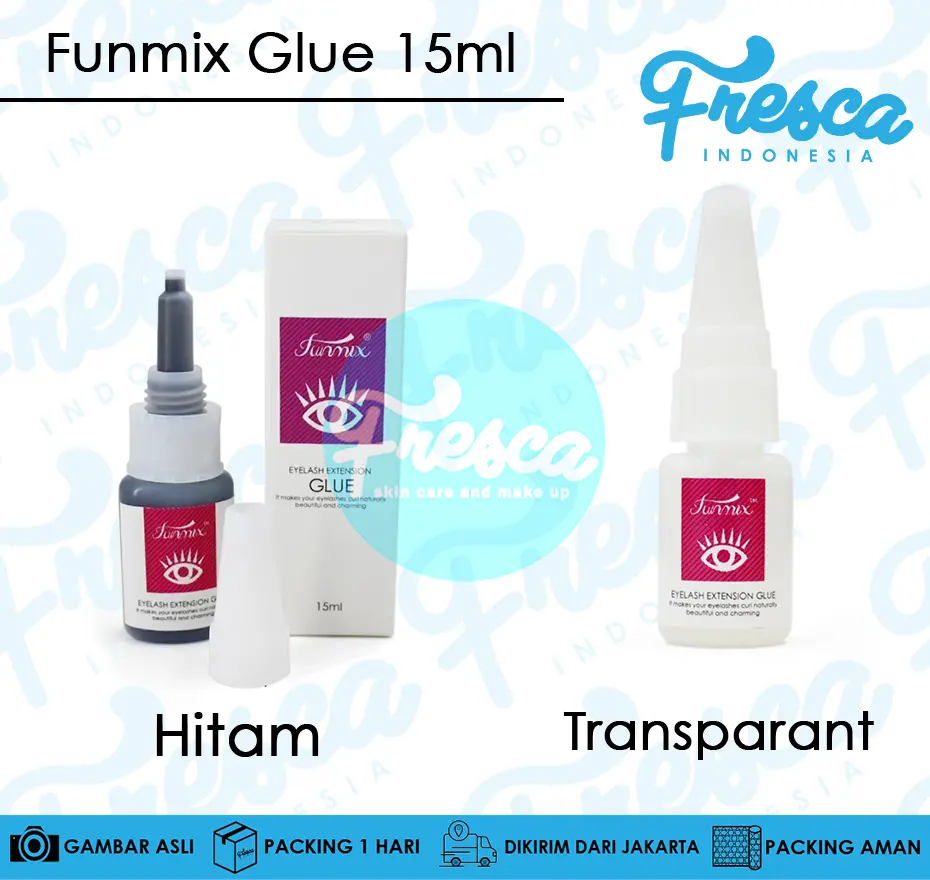 FUNMIX EYELASH GLUE 15ml / GLUE EYELASH EXTENSION / LEM BULU MATA Funmix Tanam Bulu Mata
