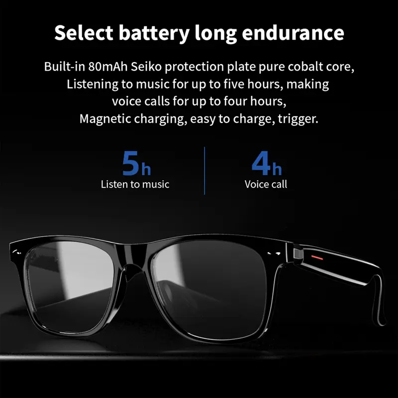 Fashionable Music Glasses with Intelligent Touch Control, Bluetooth-compatible Wireless Smart Glasses, Waterproof Anti-Blue Light Glasses for Men & Women 7