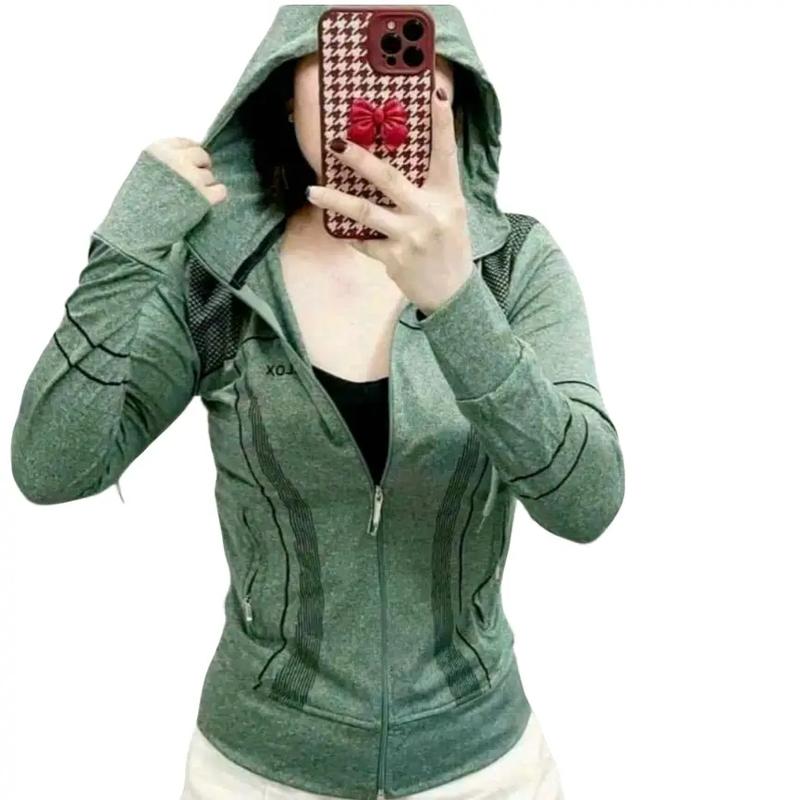 Áo khoác nữ có 2 túi ngoài túi ngoài co day kéo chất vải thun lạnh mềm min thoán mat  co giãn 4 chiều Tim