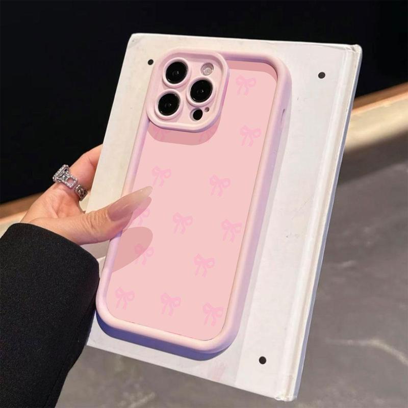 Product Introduction of Bow Pattern Phone Case, Cute Phone Protective Cover, Phone Accessory Compatible with iPhone 11 12 13 14 15 16 Pro Max 2