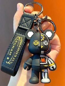 メカニカルベア キーホルダー、かわいいアニマルデザイン、耐久性のあるメタル素材、子供・大人向けギフト、デイリーアクセサリー