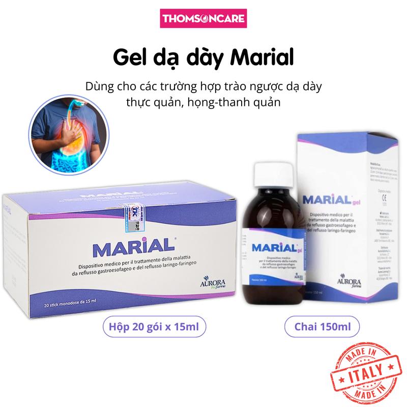 Gel dạ dày Marial dùng cho trường hợp trào ngược dạ dày thực quản, họng thanh quản nhập khẩu Italy