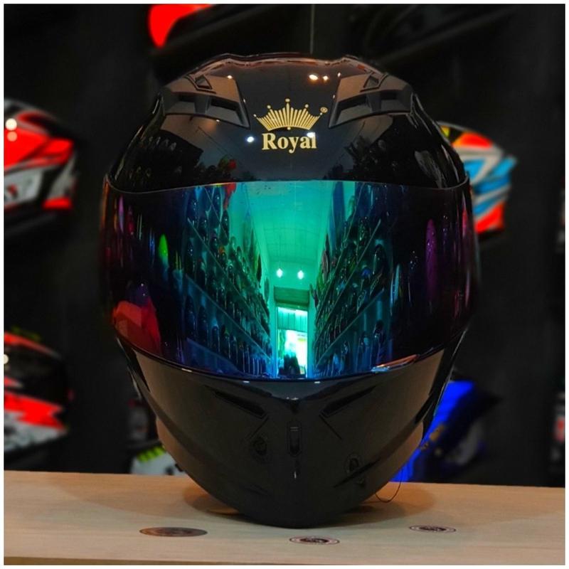 Mũ bảo hiểm full face 2 kính Royal M266 đen bóng cao cấp, hàng chính hãng + tặng túi đựng nón