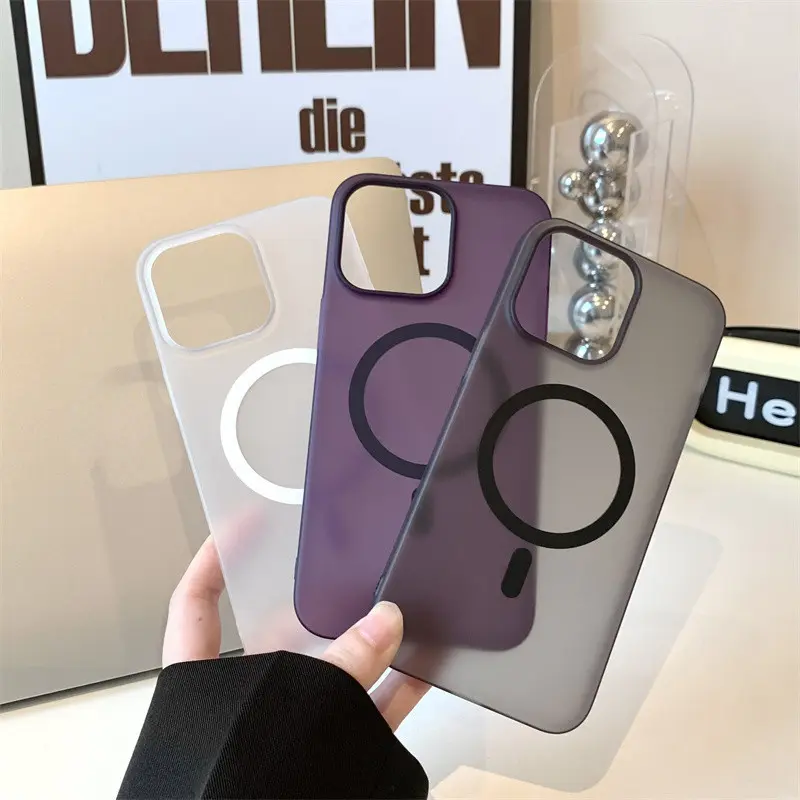 Ốp Điện Thoại Trong Suốt Nhám Siêu Mỏng, Hút Từ Tính, Tương Thích Với iPhone 11 12 13 14 15 PRO MAX Và 14 Plus Phụ Kiện 1
