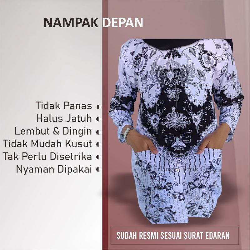 Seragam Batik PGRI Pria Wanita Terbaru Full Furing Erlangga Group 1