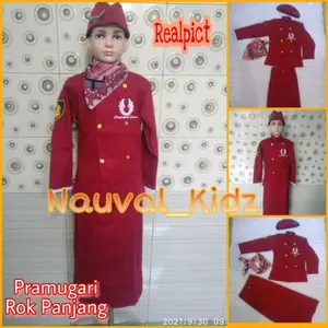 Baju Setellan Profesi Anak Pramugari Maroon Rok PDK & PJG