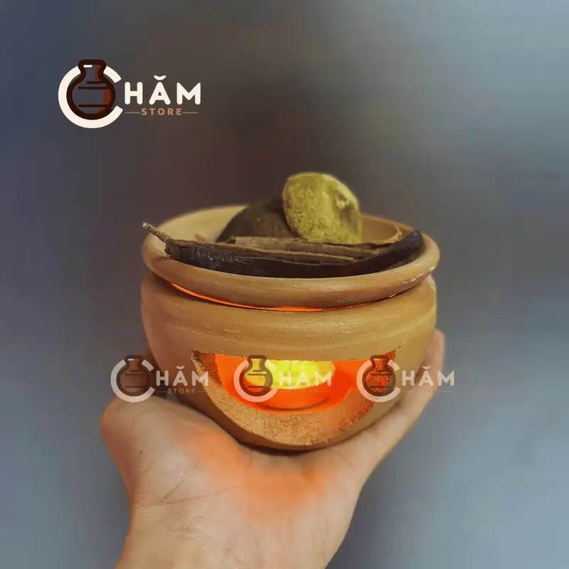 Bếp Xông Thảo Mộc, Bếp Đốt Bồ Kết, Gốm Đất Nung Chăm Bàu Trúc Chịu Nhiệt Tốt, Siêu Bền 6