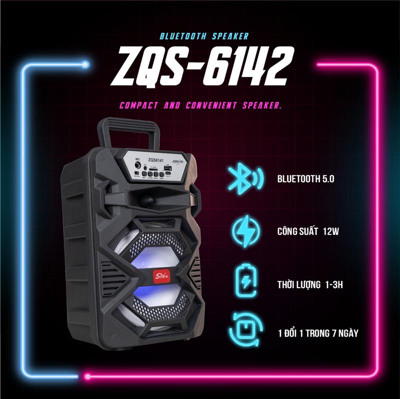 Product Introduction of [KÈM MICRO] Loa Bluetooth ZQS-6141 Công suất lớn, Có thể karaoke ngoài trời, Hỗ trợ đèn led nhấp nháy theo nhạc 7