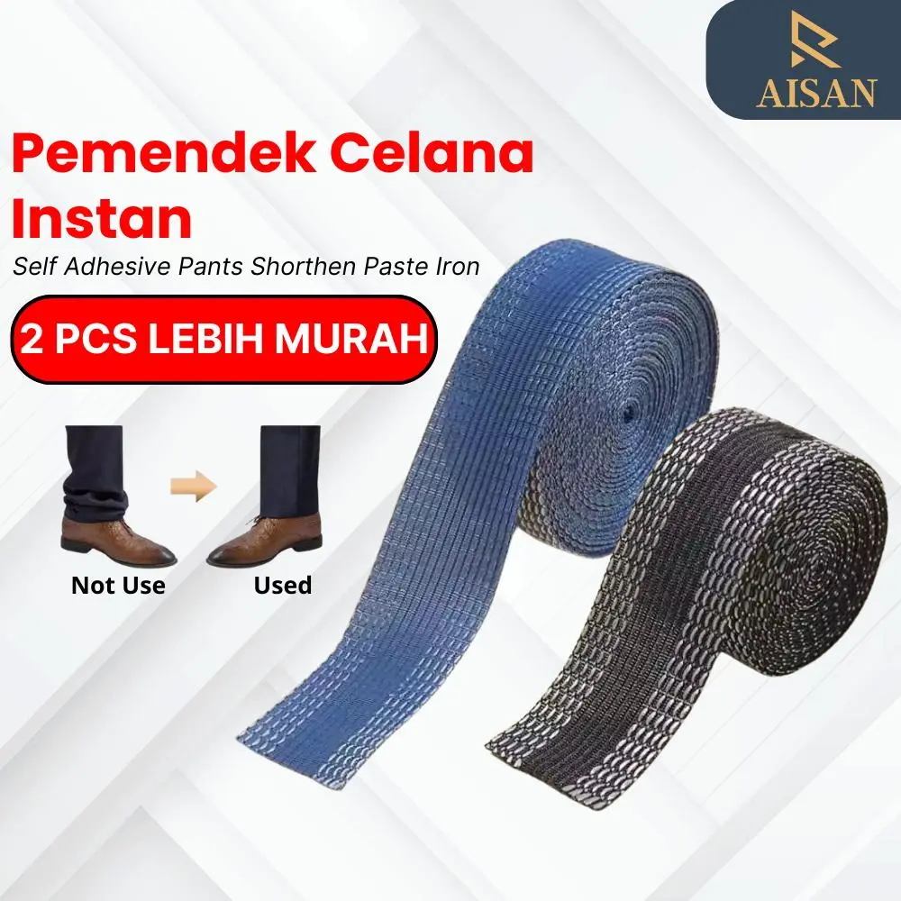 PROMO 2 PCS LEBIH MURAH Lem Jeans 1M Pemendek Celana Jeans Tanpa Jahit Ukuran 100CM Katun