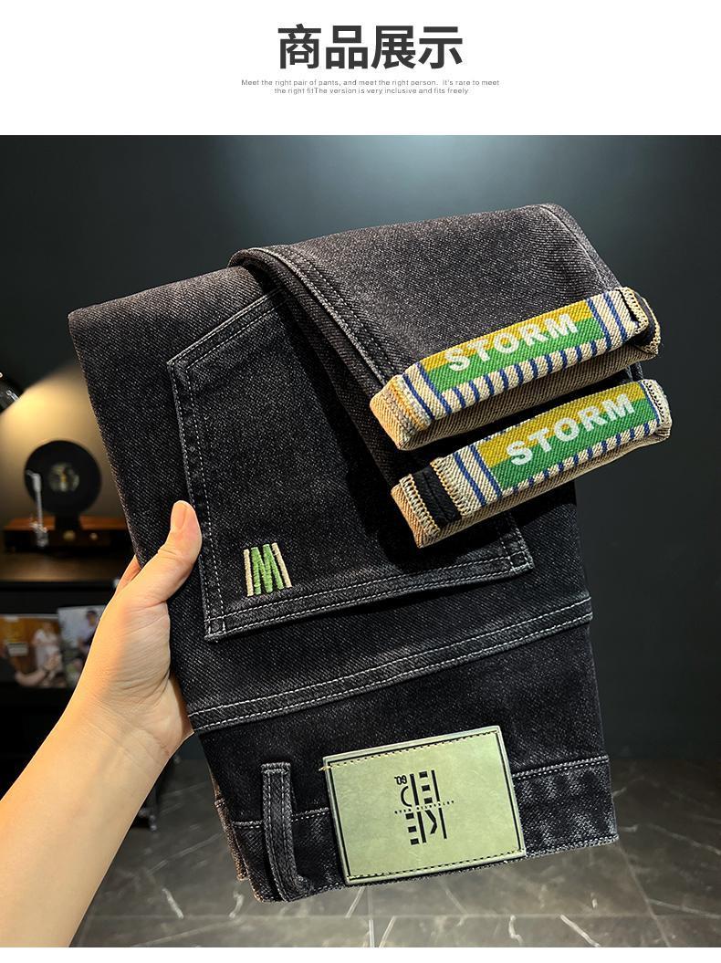 Product Introduction of Quần Dài Jean Nam, Ống Đứng Dáng Ôm Co Giãn, In Hình Thêu, Quần Dài Lót Lông Cừu, Thích Hợp Cho Mùa Thu Và Mùa Đông, Trang Phục Nam Menswear Ong Có Túi 27