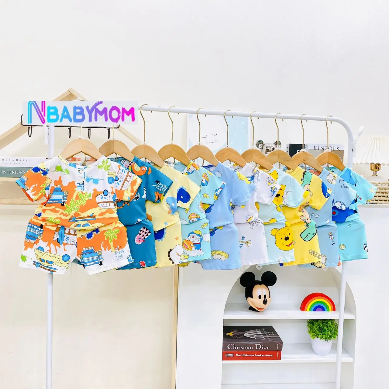 Bộ quần áo cộc hè bé trai, vải lanh lụa loại 1 size 5-20 kg (Tole)