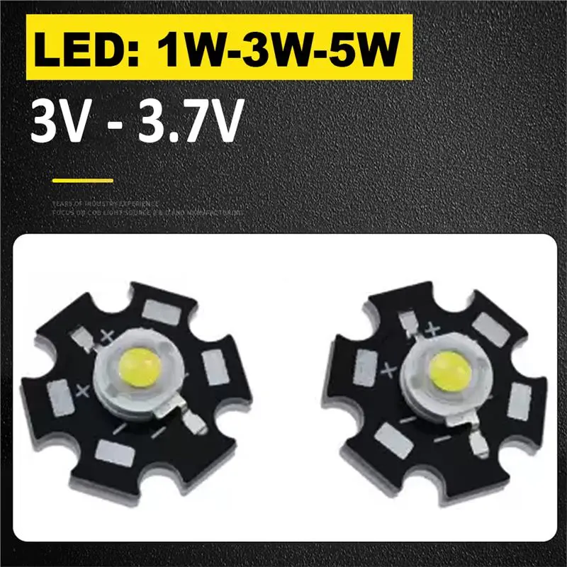 {Weixiao digital}  Bóng đèn Led, Chip Led 3V-3.7V Luxeon (1W, 3W, 5W) đã hàn sẵn đế tản nhiệt 20mm, Thay thế đèn Led rọi, Đèn pin, Đèn đọc sách, Đèn học và làm việc