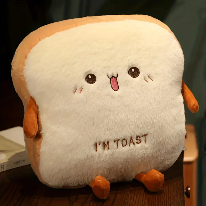 Bread Shaped Plush Pillow, 1 Count Cute Toast Shaped Soft Doll, Warm Hand Pillow, Adorable Plush Toy for Home & Office