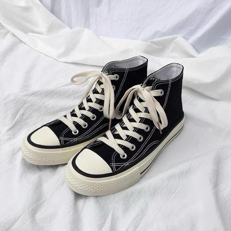Giày Cổ Cao vải nhiều màu hàng loại 1 đủ size cho nam nữ từ 36 - 44, Phom bé đặt tăng 1 size Sneaker Shoes Vải Canvas Đế Bằng