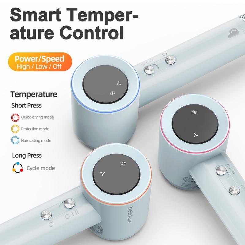 GOKOCO Secador de Cabelo de Alta Velocidade com Íons Negativos, Cuidado Profissional para os Cabelos, 1500W, 110.000 rpm