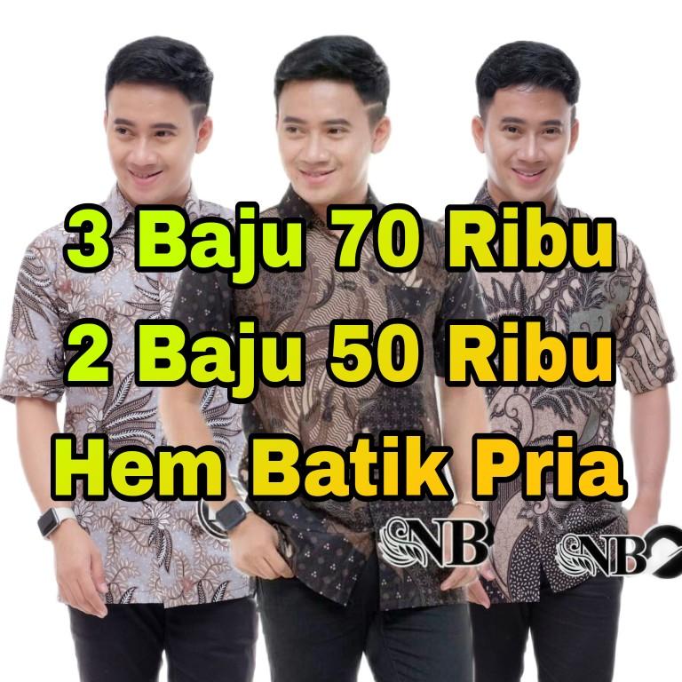 Product Introduction of Hem Batik Pria Lengan Pendek 3 Baju 70 Ribu & 2 Baju 50 Ribu Bahan Katun Size M L XL XXL MOTIF RANDOM 0