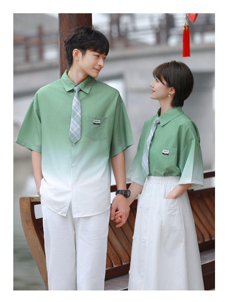Product Introduction of Graduation Class Outfit Set - Trendy Gradient Color Short Sleeve Shirt |     School Uniform for Middle School Students, Performance & Recital |     Stylish Academic Wear (Boys & Girls) 24