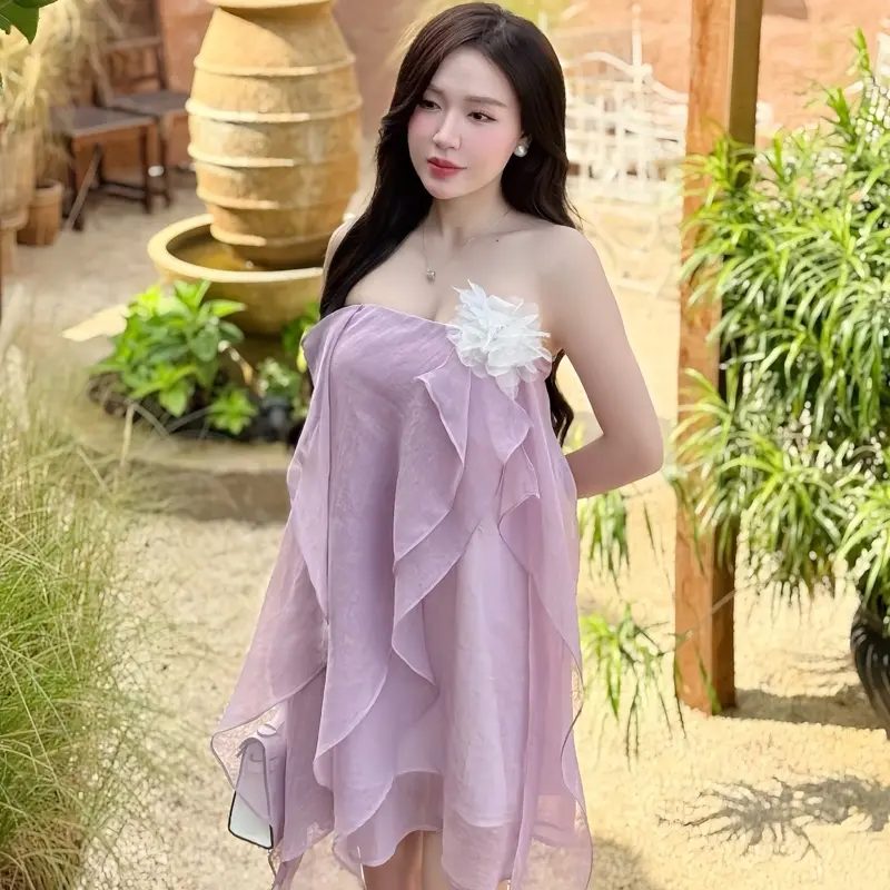 BYBYPIL - [FREESZ] - VIOLET- Đầm babydoll linen tiểu thư công chúa đi tiệc hẹn hò đi chơi thoải mái sang trọng