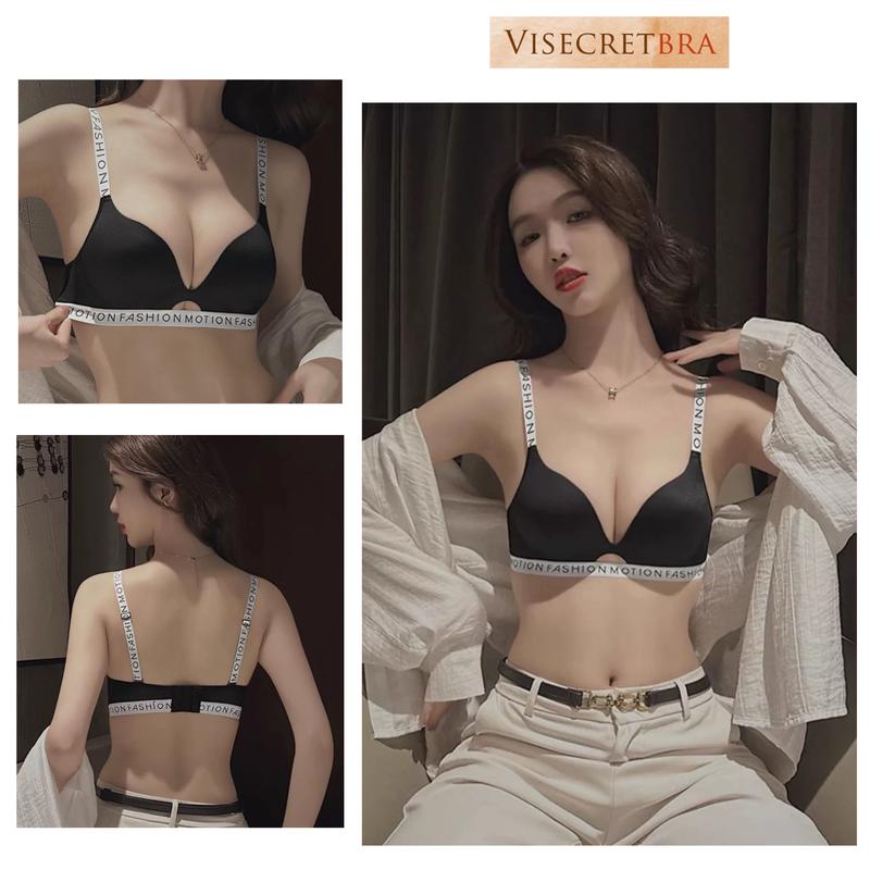 Áo Lót Áo Bra Nữ Su Đúc Viền Chữ Không Gọng Không Đường May -- VN240203 0