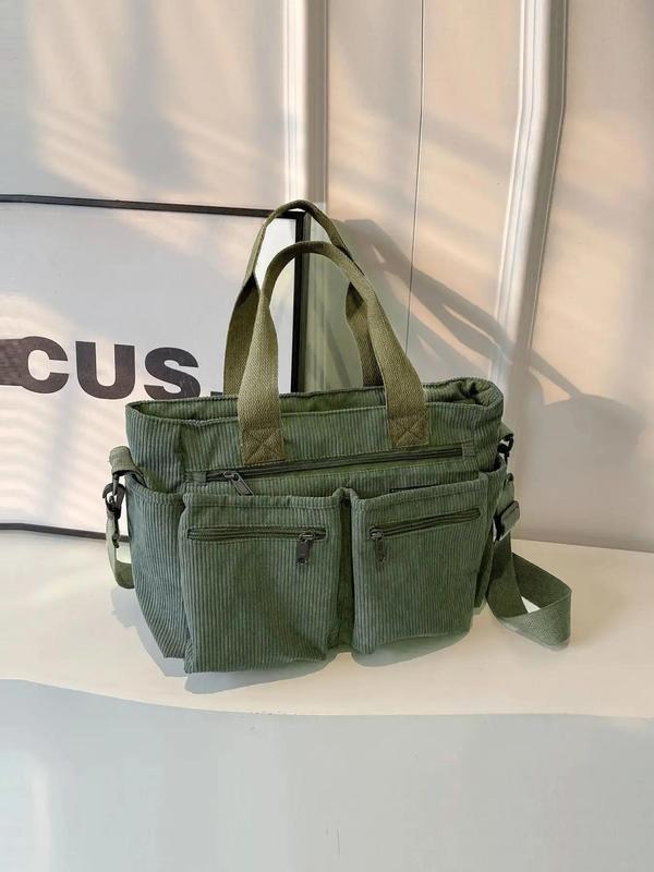 Women's Casual Solid Color Zipper Crossbody Bag Women, Handbag Sling Bag, Large Capacity Multi-pocket Design Portable Shoulder Bag for Daily Used, Girl Fashionable Shopping Bag Tote Bag for Women 2