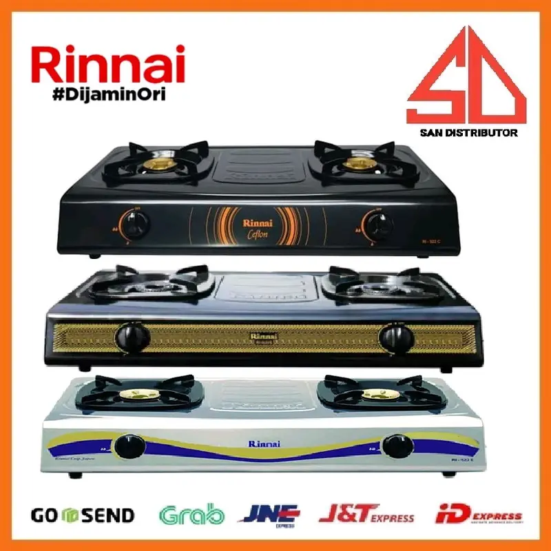 KOMPOR RINNAI 2 TUNGKU + SELANG REGULATOR RI 522 S, RI 522 C, RI 522 E, RI 522 A 0