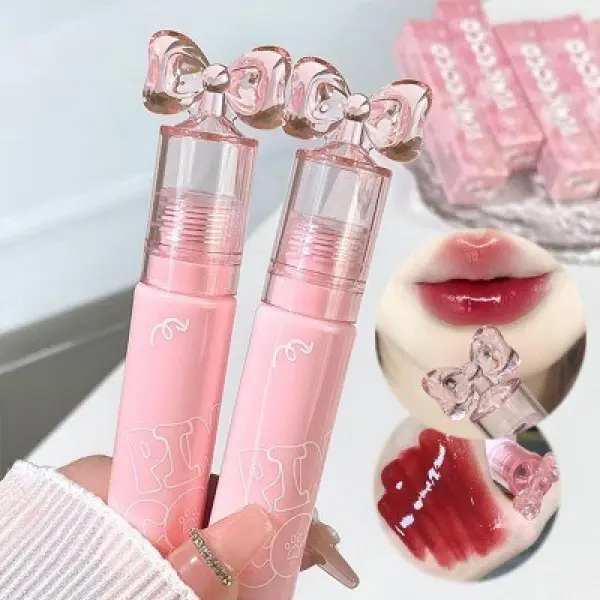 Son bóng Pink coco vỏ màu hồng dễ thương Dưỡng ẩm mềm môi