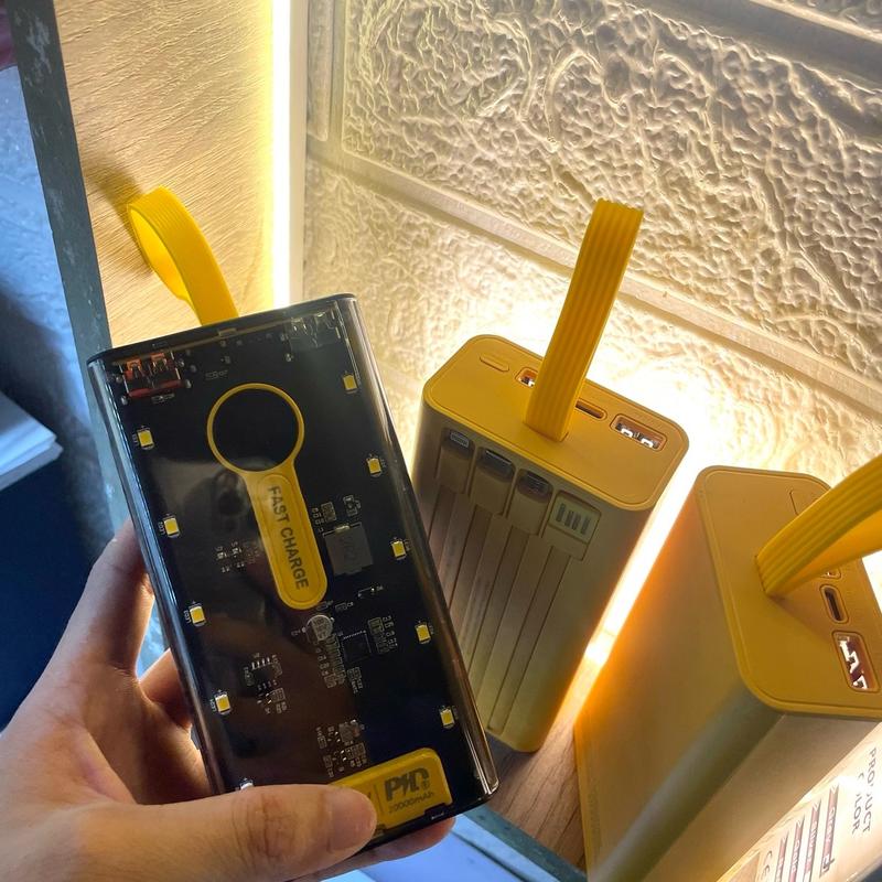 Sạc dự phòng trong suốt( tặng kèm cáp sạc nhanh) Công suất 22.5W, Pin Dự Phòng Sạc Pin